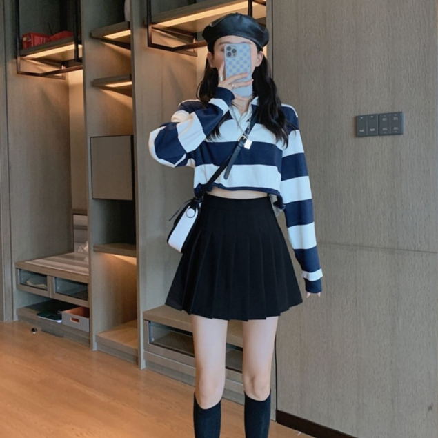 Skirt Mini Wanita Polos Rok Mini Pendek Korea Lipit Casual Skirt