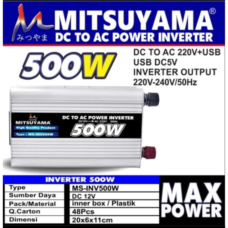 Mitsuyama Power Inventer AC TO DC 500 Watt