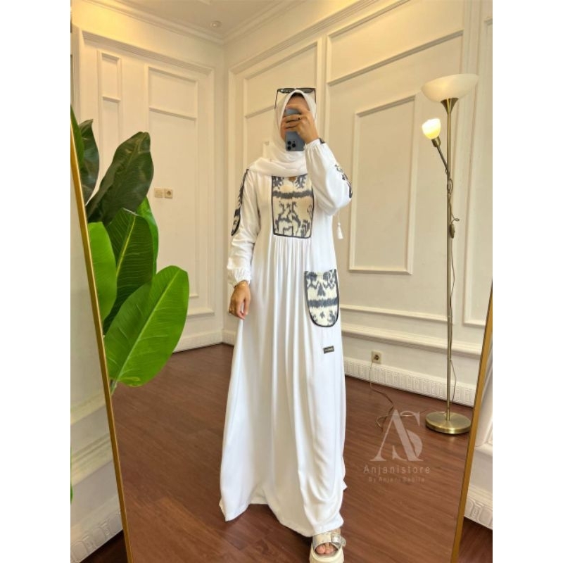 dress putih etnik anjani store