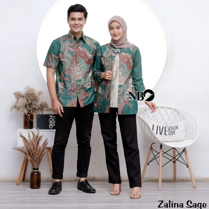 Atasan Batik Couple Wanita Modern Bolero Set Pakaian Sarimbit Blus Batik