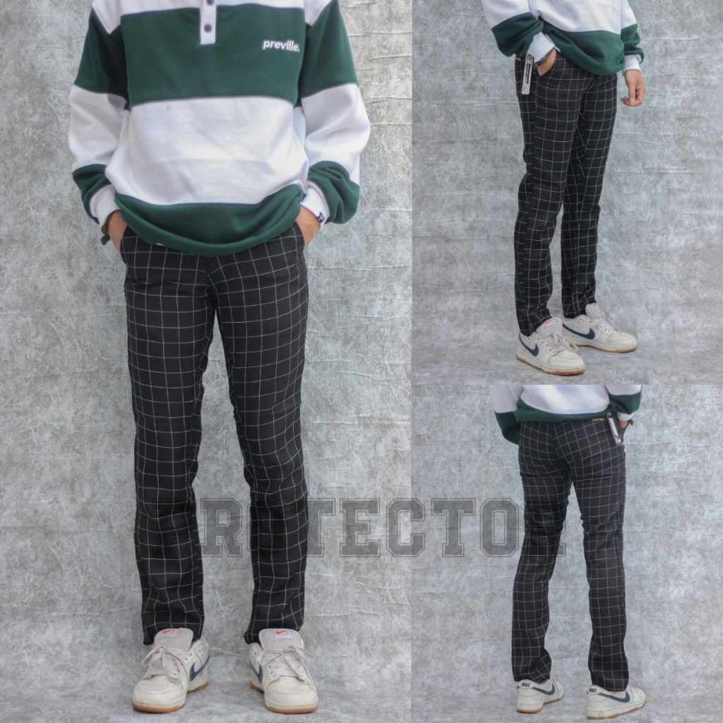 INSIGHT_JEANS Celana panjang tartan / celana tartan / celana panjang pria / celana slimfit / celana 