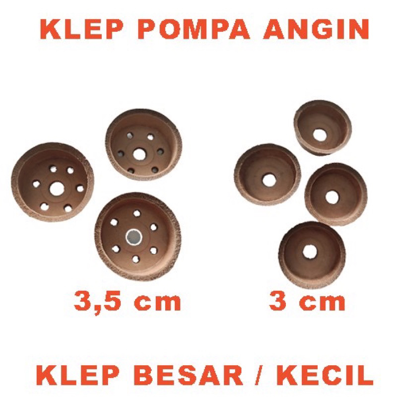 Klep Pompa Sepeda Bahan Kulit Pompa Angin Diameter Ukuran 3cm, 3.5cm, 4 Cm Klep Pompa Tabung Spon Seal