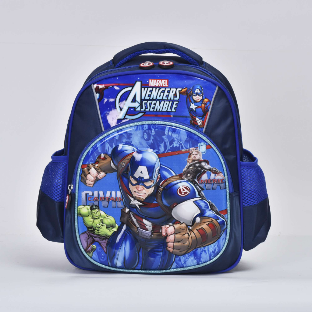 Tas ransel Karakter Anak TK SD Perempuan dan Laki-laki import Motif Timbul Kuda Poni Avenger Spiderman Ironman Captain 40502