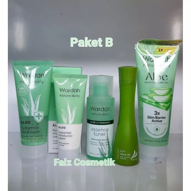 Wardah Paket Aloevera Perawatan Wajah melembabkan / untuk kulit sensitive