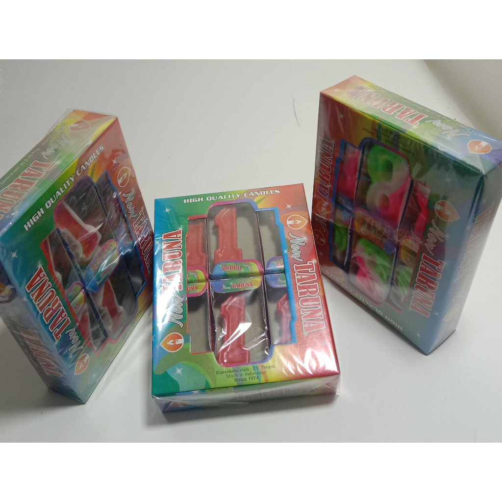 Taruna Lilin Angka isi 12 PCS/lilin angka Merah/Lilin angka Merah Putih/Lilin Angka pelangi