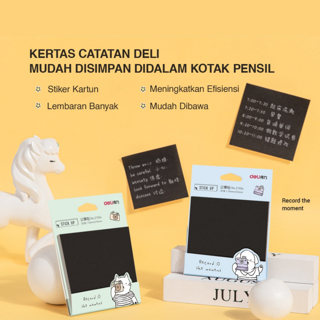 

Stick Note Hitam / Sticky Notes Deli Warna Hitam - ATK