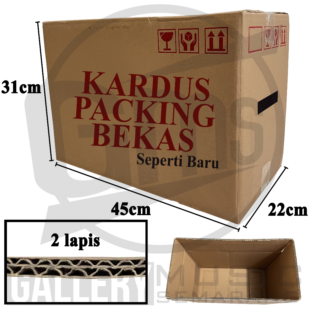 Kardus Packing Tebal Bekas Seperti baru Kondisi 90% Ketebalan 2 Lapis