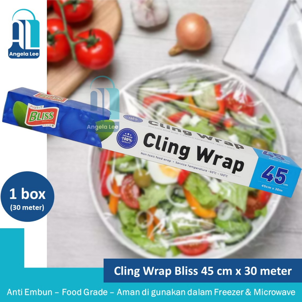 Bliss Cling Wrap Box 45cm Premium Freezer Microwavable Foodgrade panas dingin 30meter