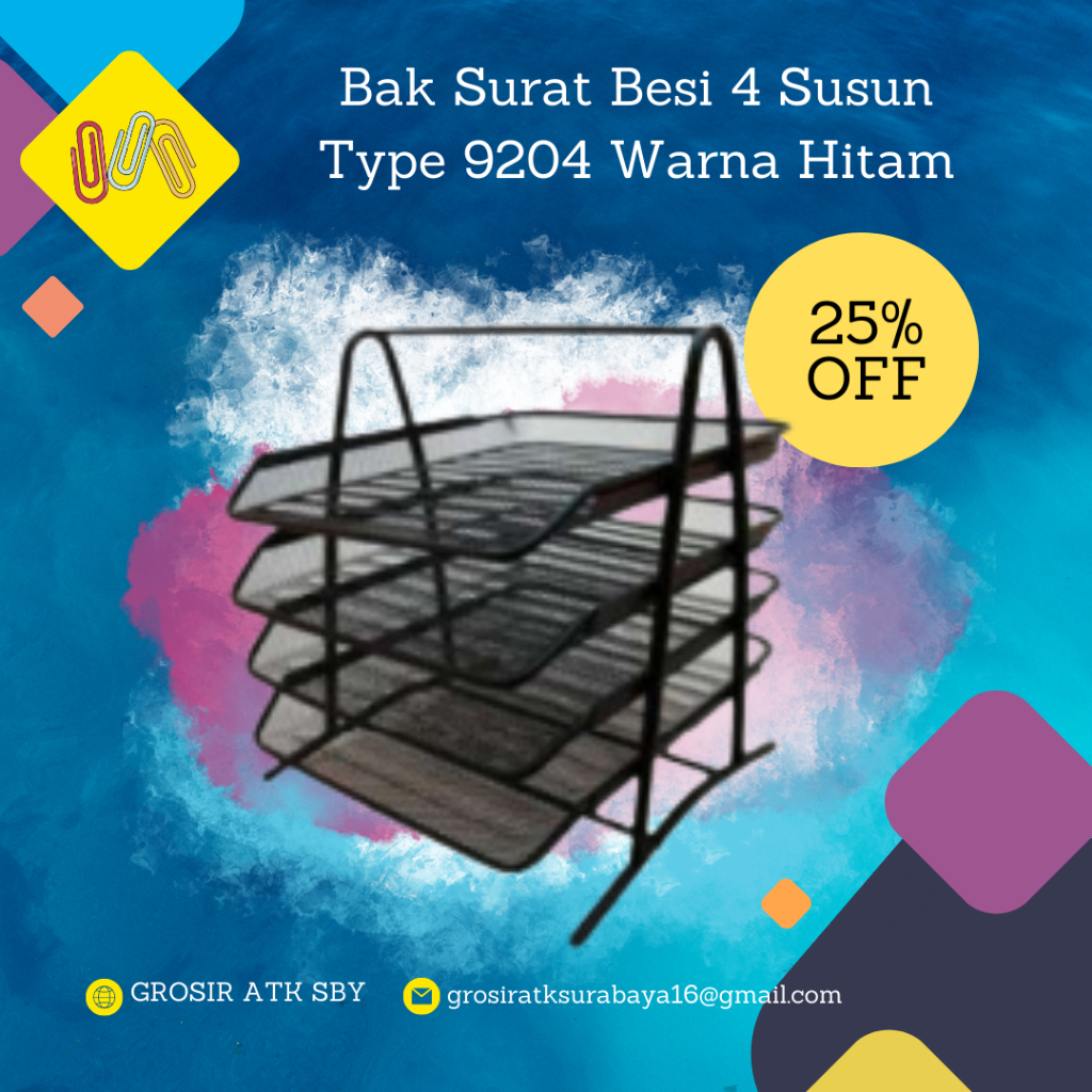 

Bak Surat 4 Susun Besi Type 9204 Warna HItam