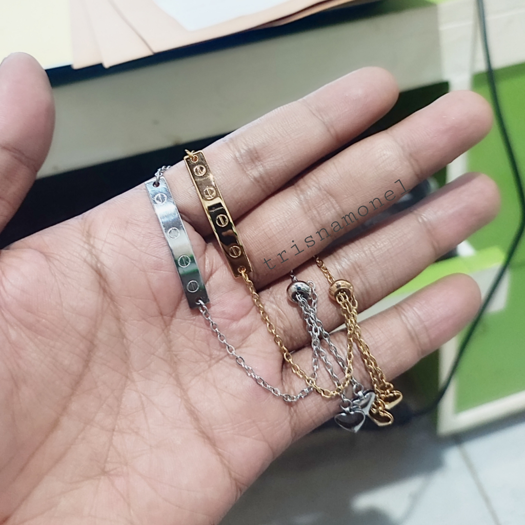 GELANG CARTIR GOLD DAN SILVER MOTIF SERUT