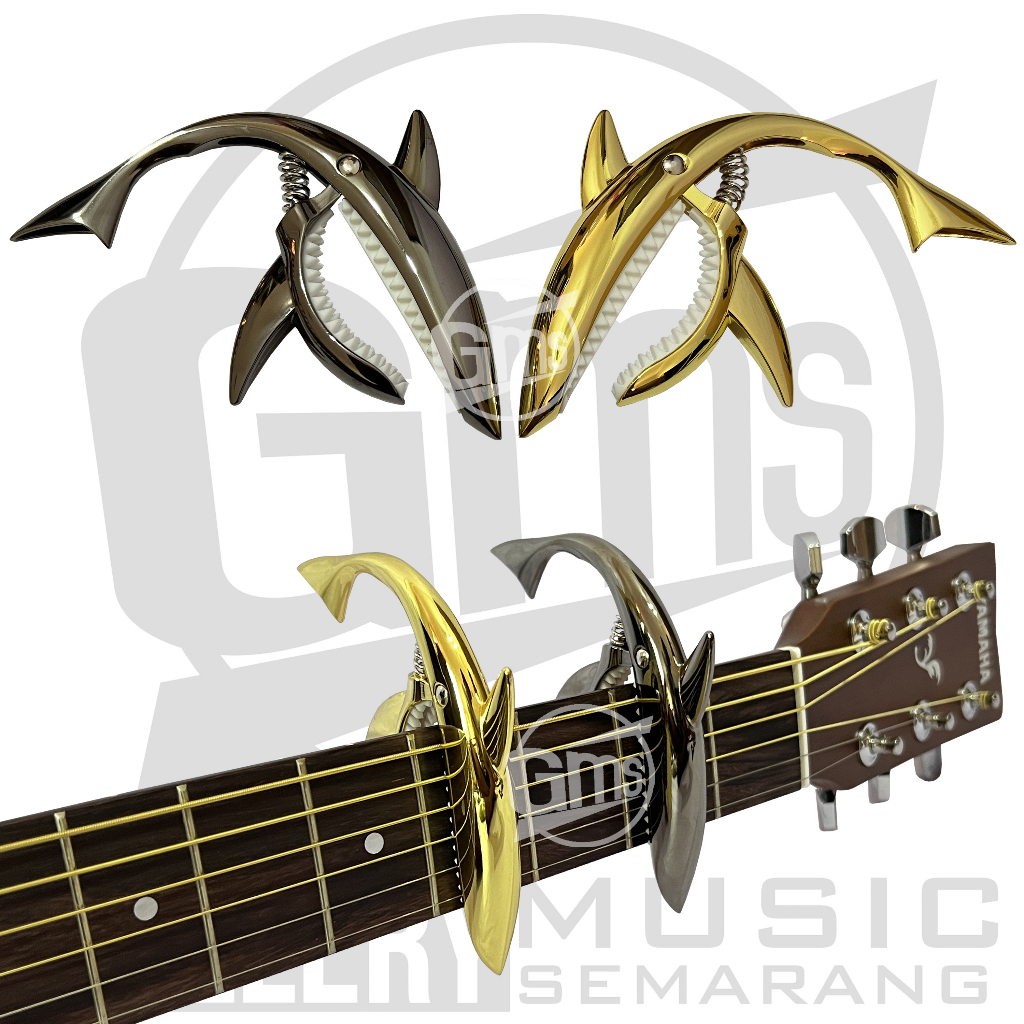 ORIGINAL!!! Guitar Capo Shark Premium Alat Penjepit Senar Gitar Kapo Model Hiu Capo Gitar Akustik atau Elektrik Ukulele Bahan Besi Capo Gitar Akustik Elektrik