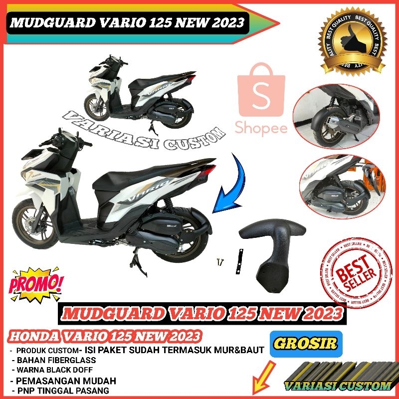 Aksesoris Mudguard Hugger Sambungan spakbor depan Honda vario 125 new 2023