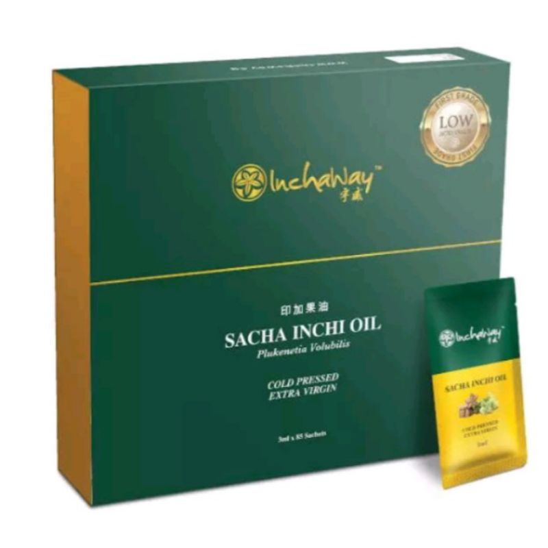 

INCHAWAY -SACHA INCHI OIL-SUPER FOOD HERBAL KOLESTROL OMEGA 3 6 9 COLD PREESSED EXTRA VIRGIN ORIGINAL 100 % HALAI