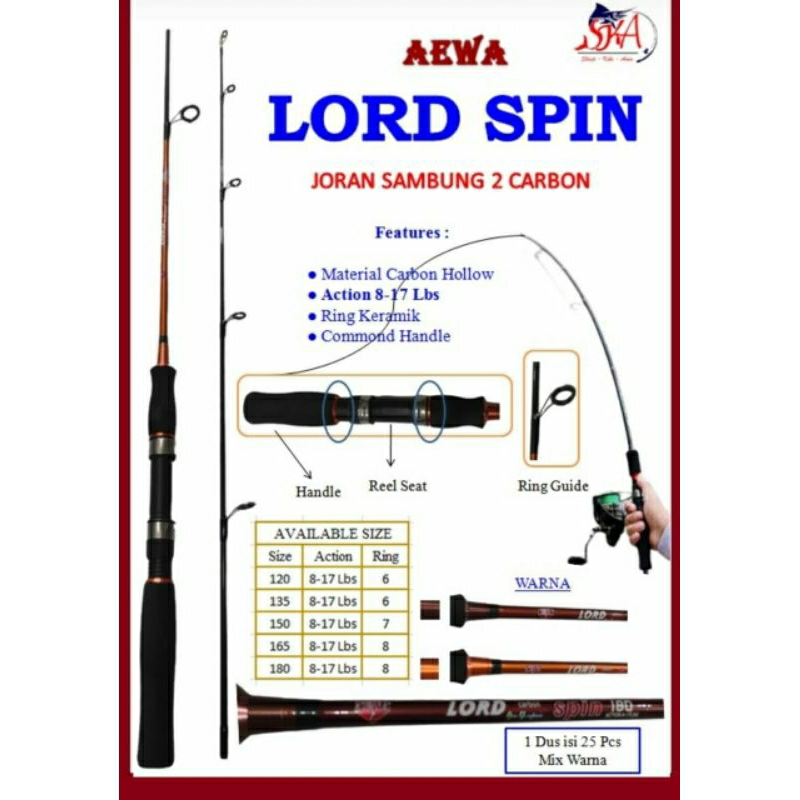 Joran AEWA LORD SPIN 120-180 8-17lbs Hollow Carbon