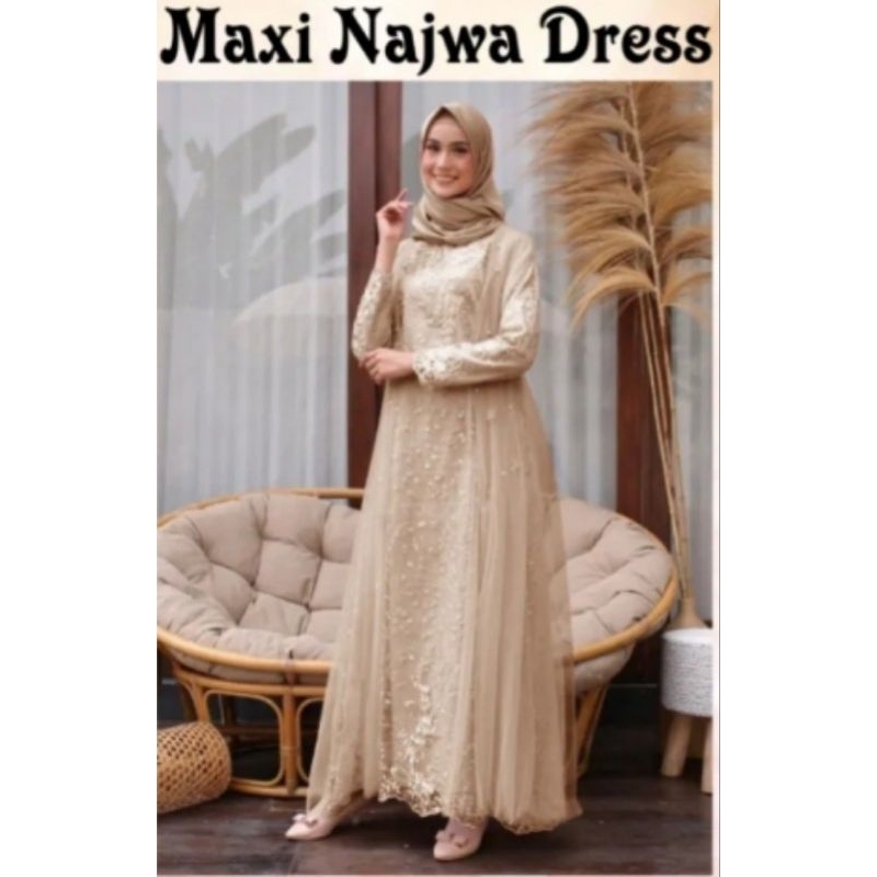 GAMIS MAXI NAJWA DRESS COKSU { L }PAKAIAN MUSLIM WANITA.