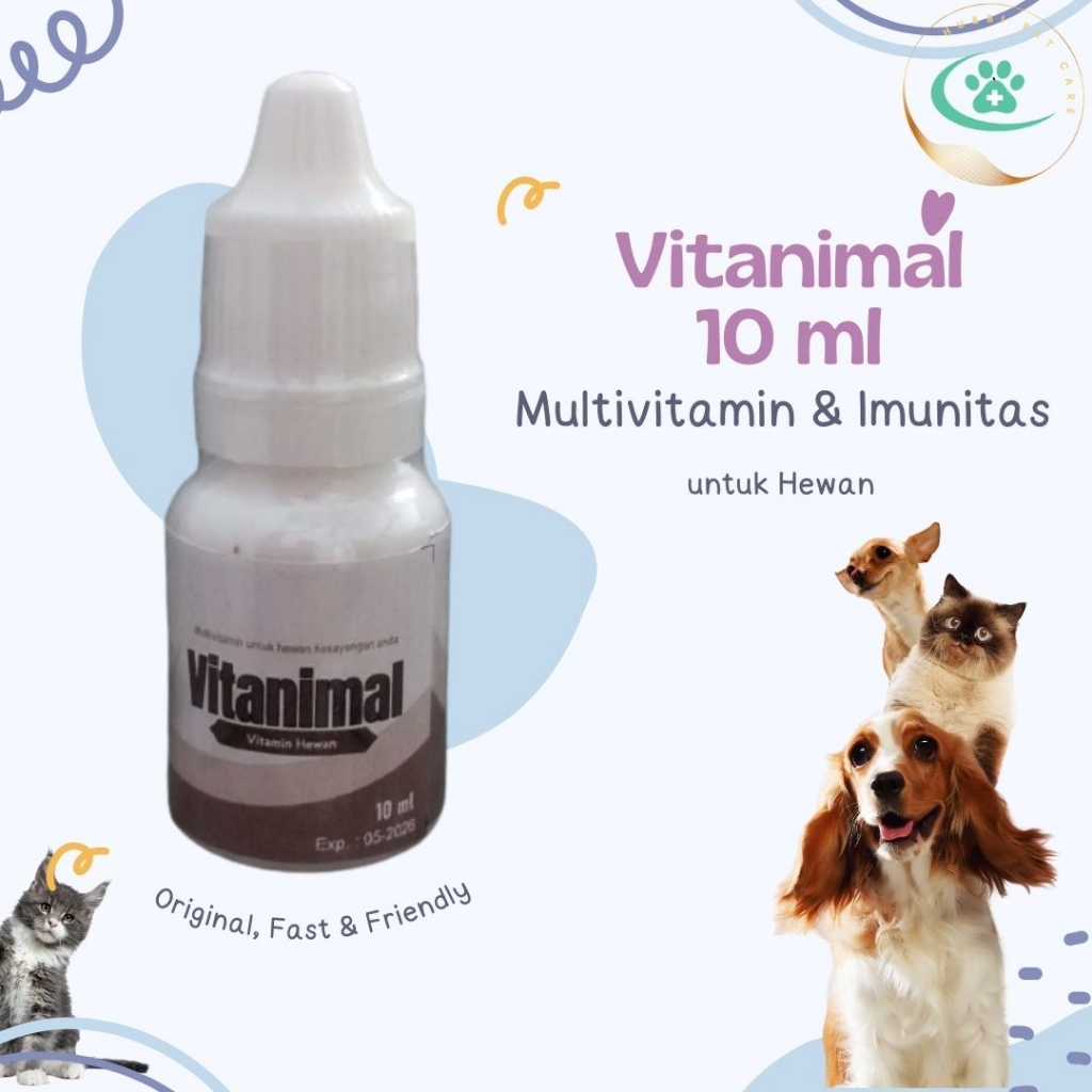 VITANIMAL 10ml-Vitamin Kucing Nafsu Makan-Multivitamin Kucing Anjing-Vitamin Kucing Sakit