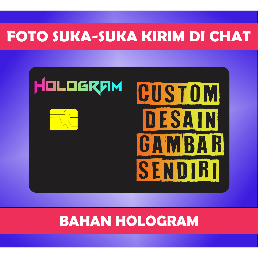 

Custom Stiker Sticker Skin Kartu Card - Vinyl ATM Debit Credit Etoll Emoney Brizzi Flazz Custom Gambar