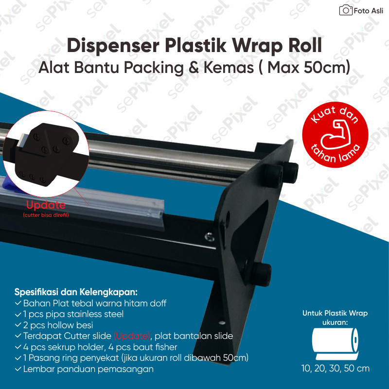 Dispenser Plastik Wrap Roll Alat Bantu Packing &amp; Kemas