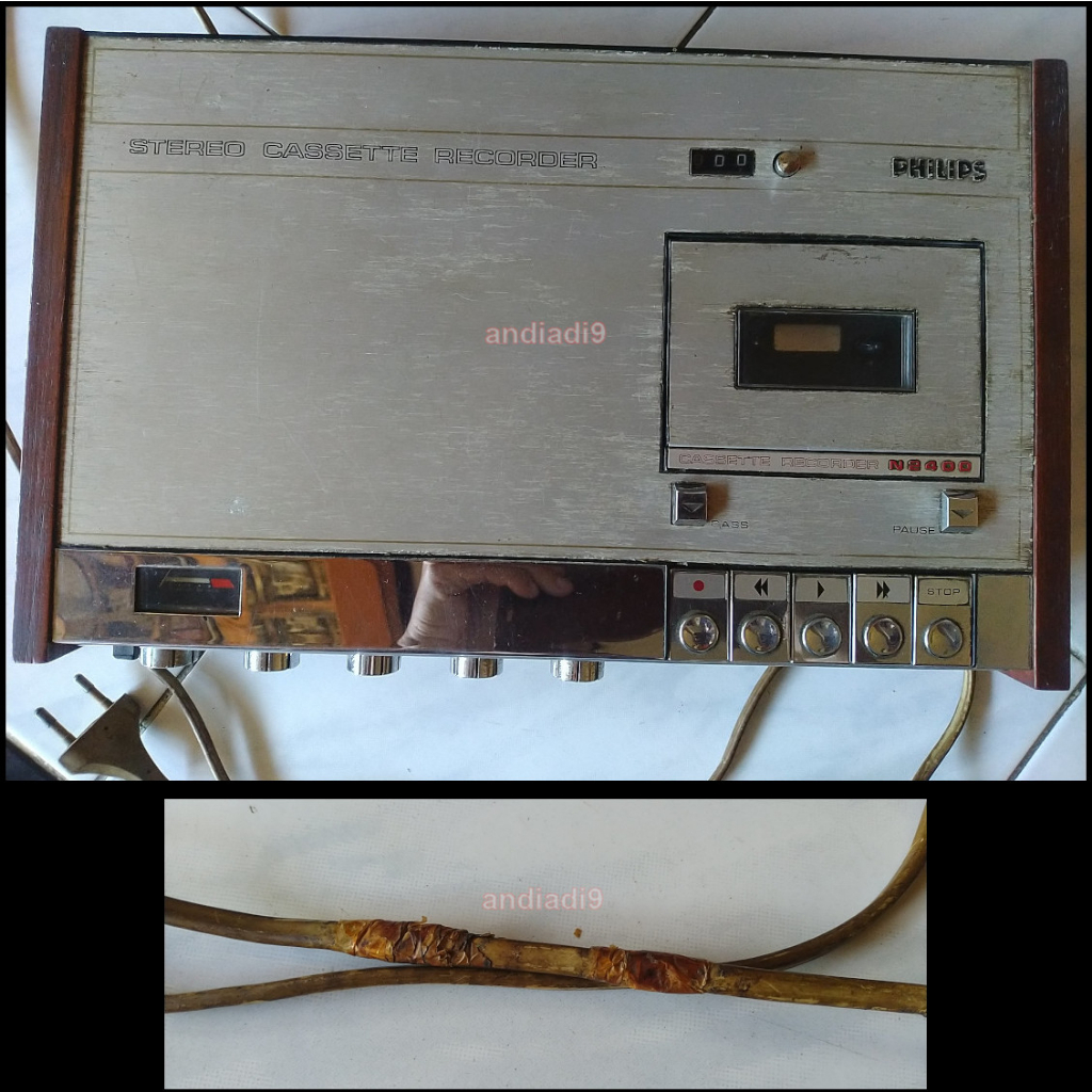 TAPE KASET PLAYER PHILIPS N2400 MADE IN HOLAND JADUL VINTAGE