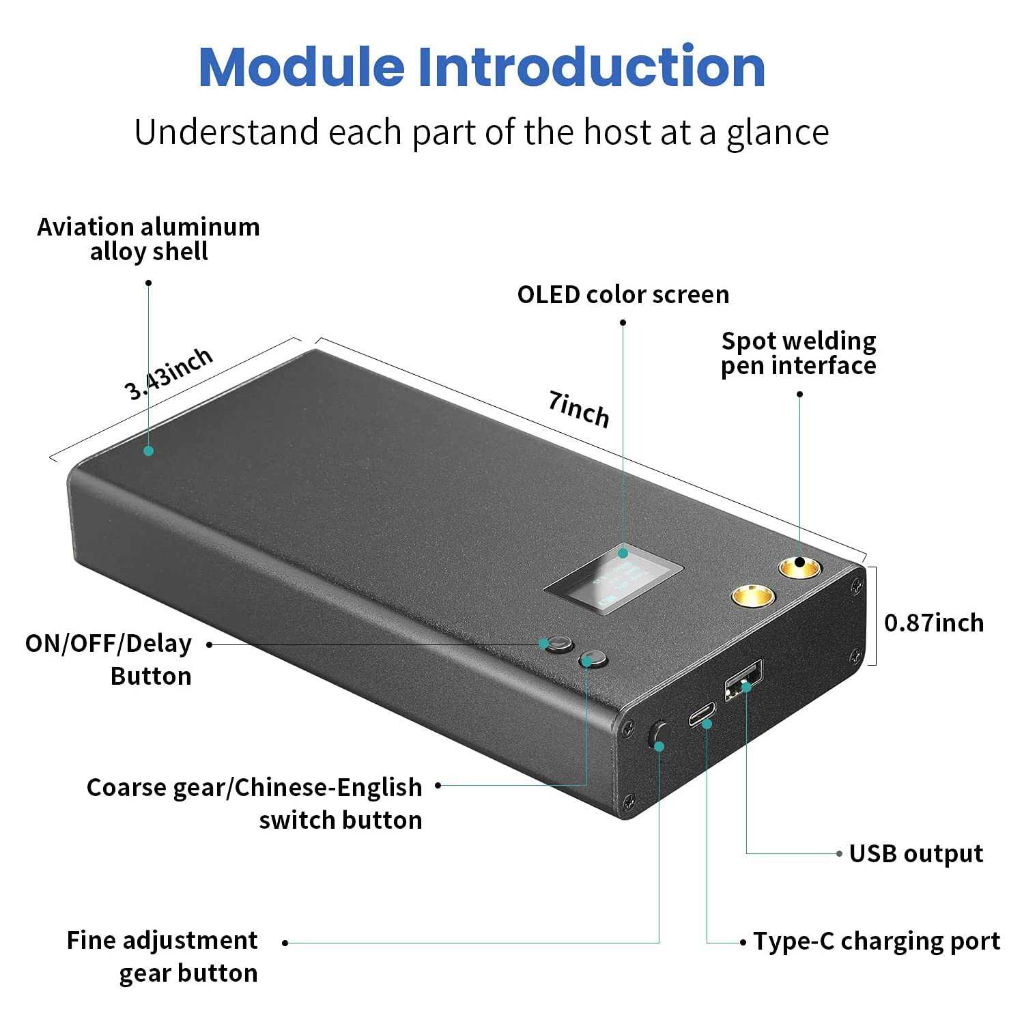 Kerpu Mesin Las Mini Portable Welding Machine LCD 70 Gear 11000mAh - KR11