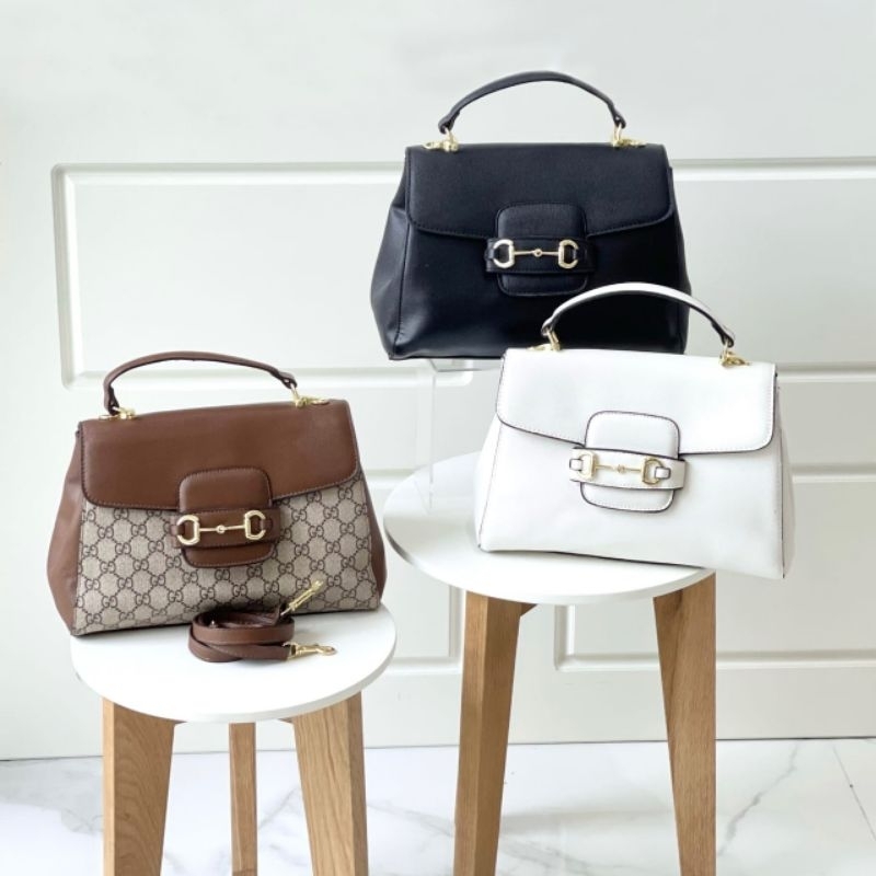 PROMO SALE Tas gc selempang jinjing hitam putih coklat