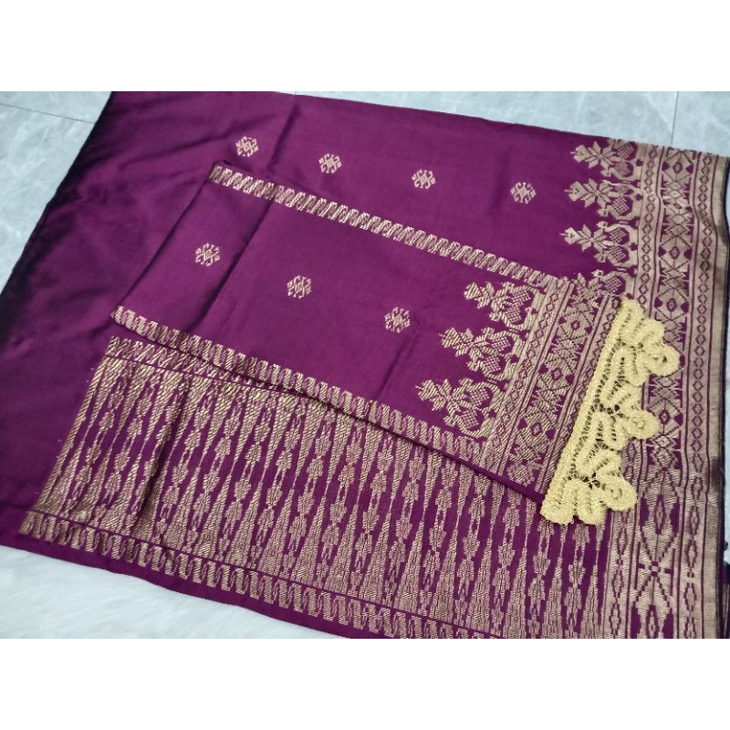 songket silungkang warna ungu pink