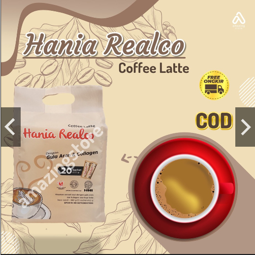 

Hania Realco Coffe Latte Kopi Gula Aren dan Kolagen HNI HPAI