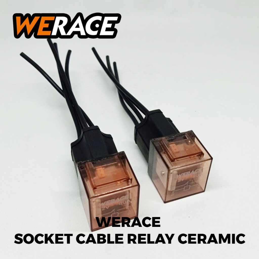 [WERACE] SOCKET CABLE RELAY CERAMIC - SOKET RELAY KLAKSON &amp; LAMPU KAKI 4 KERAMIK