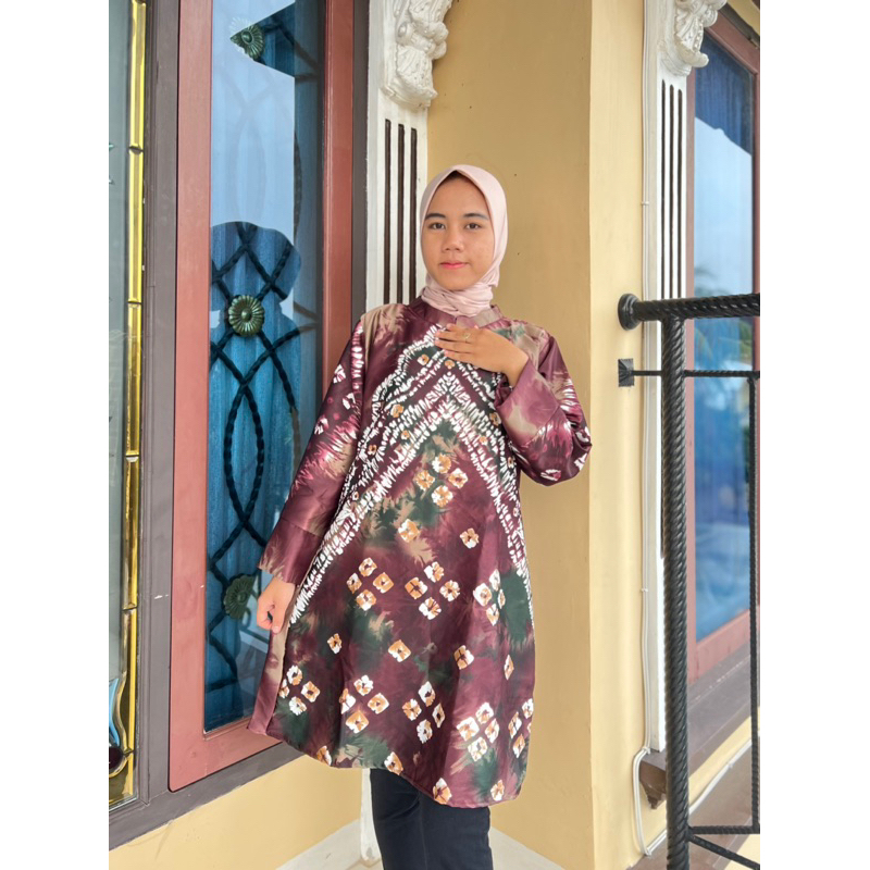 TUNIK JUMPUTAN PALEMBANG ASLI SUTRA SILK PRINT