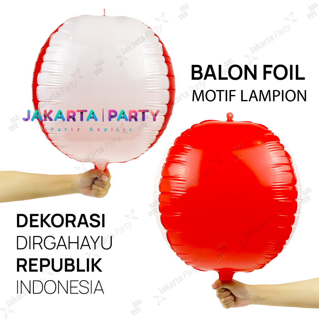 Balon Dirgahayu RI Orbz Polos / Balon Foil Bendera / Balon Foil HUT RI