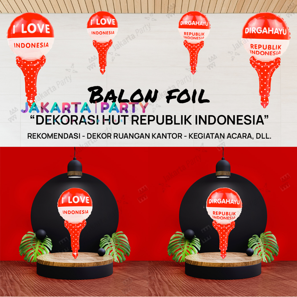 Balon Souvenir Merah Putih / Balon Foil Merah Putih / Balon Dirgahayu