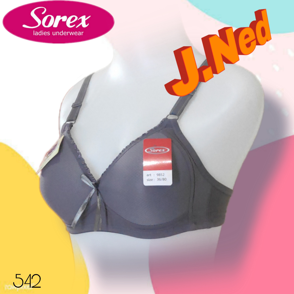 J542 BRA SOREX  BUSA TIPIS  TANPA KAWAT SIZE 36 - 42