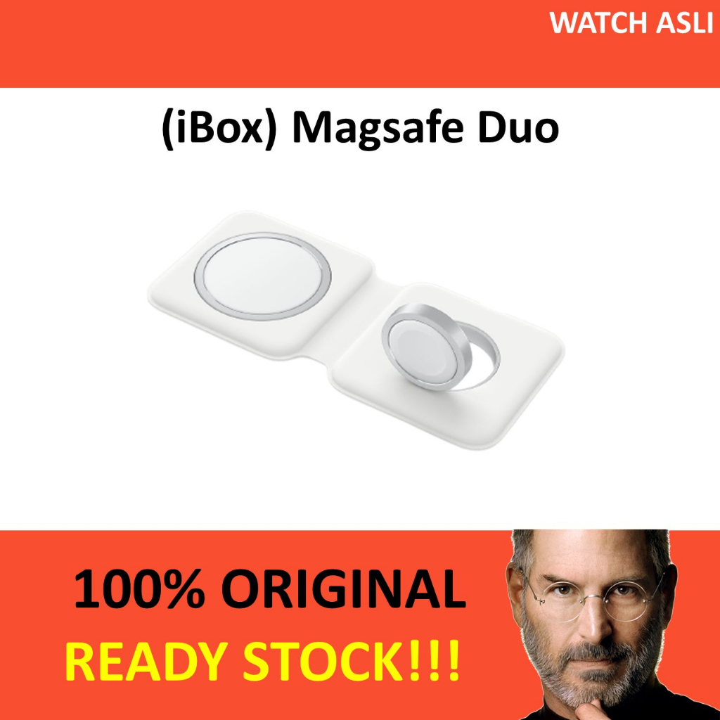 (iBox) MagSafe Duo Chargerr Wirelesss Iphoneeee Airpodd Watchhh Garansi Resmi