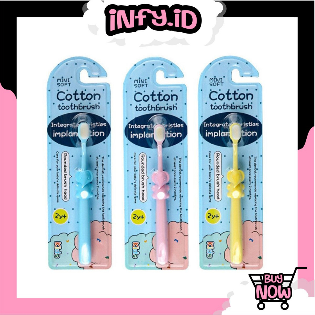 INFY - Sikat Gigi Anak Karakter Gajah Dengan Bulu Halus Dan Lembut Cotton Toothbrush R844