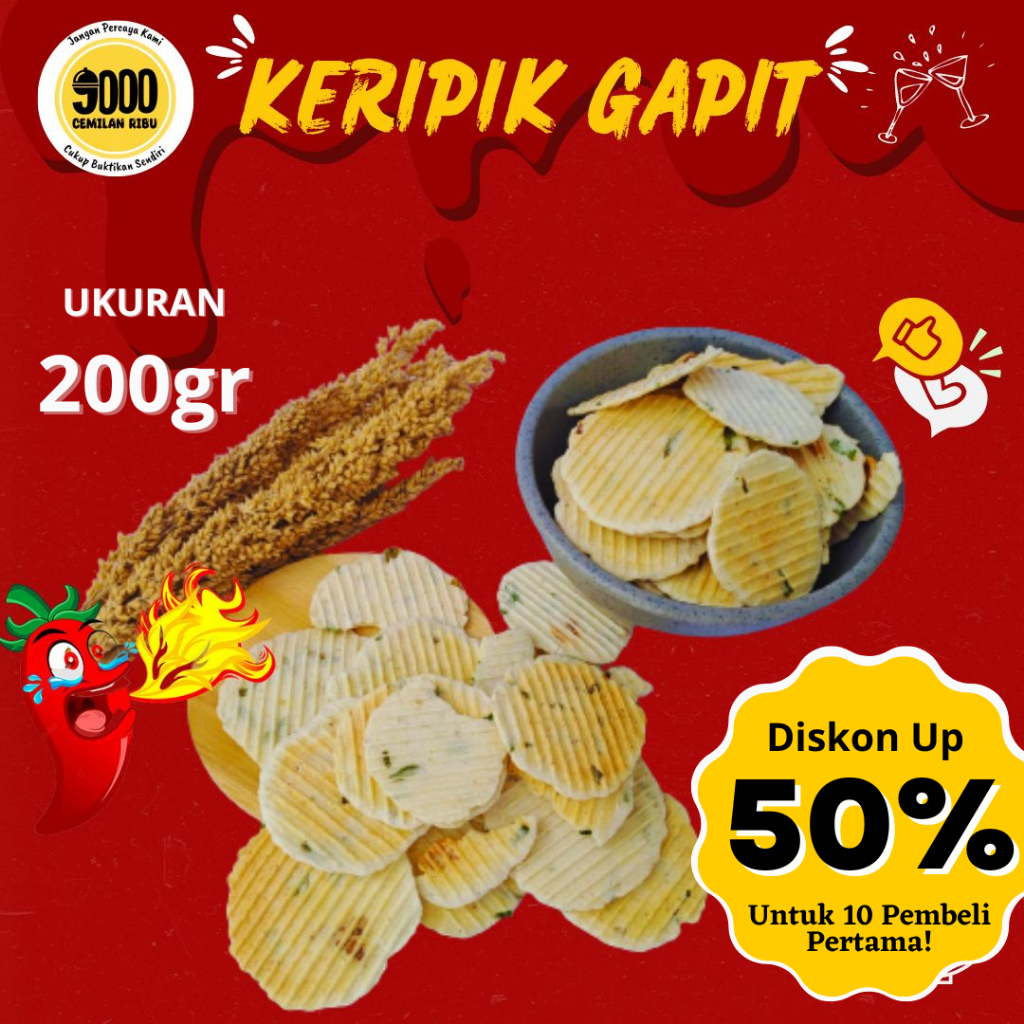 

KERIPIK GAPIT KACANG KUE SRIMPING GURIH DAN NAGIH UKURAN 200 GRAM