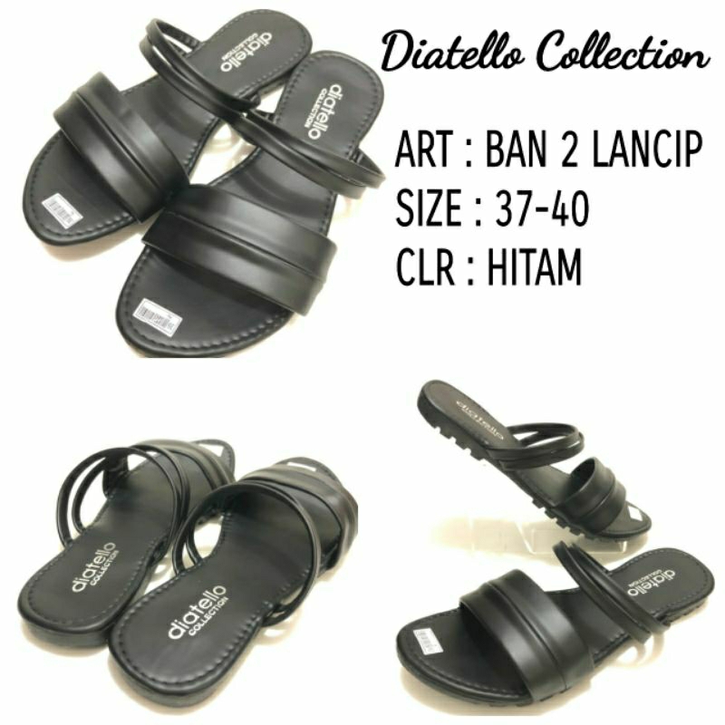 SANDAL FLAT FASHION DIATELLO SELOP BAN 2 LANCIP SIZE 37-40