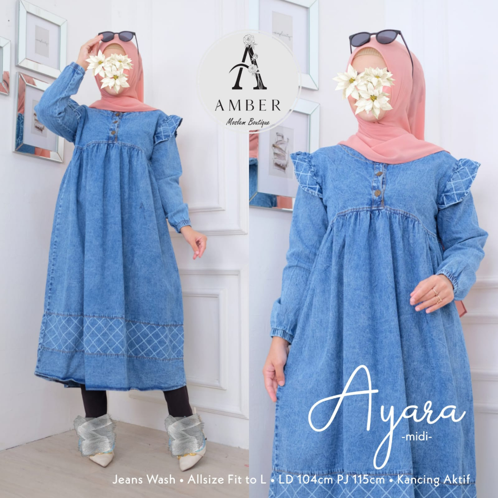 ATASAN JEANS / 29.9 / AYARA KIELE ELENA JANNICE RANITA DANISA DESKA JANDI MOSCHIA RENA RONA ANADA / TUNIK / ALLSIZE / FIT L-XL / BUSUI / AMBER