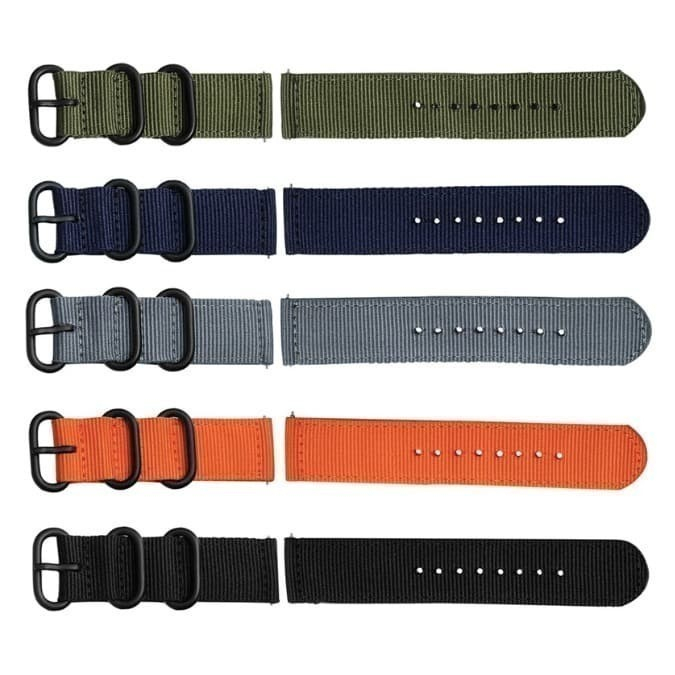 STT Strap Ticwatch Pro 5 2023 - Tali Jam 24mm Nilon Stitching Army Style