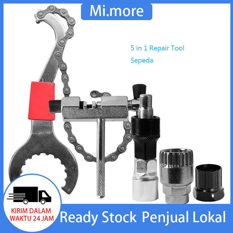 Mi.more Repair Tool Set Sepeda Kunci Sprocket Sepeda Rantai Tool BB Bottom Bracket Tool Kunci Sepeda 5 In 1 / 4 In 1 Alat Reparasi Sepeda Crank Set