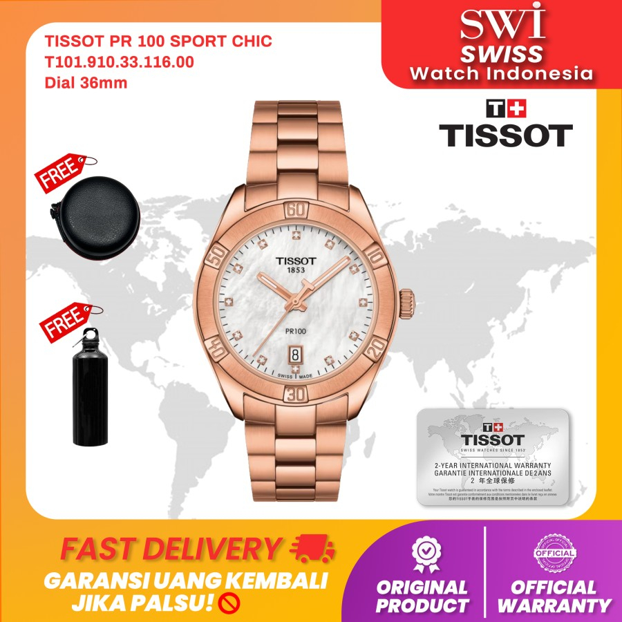 Jam Tangan Wanita Tissot T101.910.33.116.00 TISSOT PR 100 SPORT CHIC