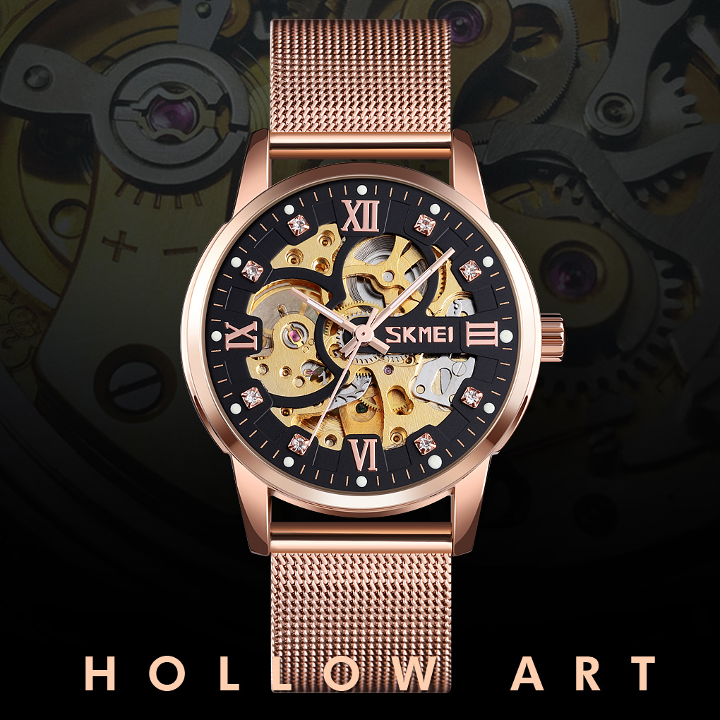 SKMEI 9199 Original Jam Tangan Pria Analog Automatic Rantai Tahan Air