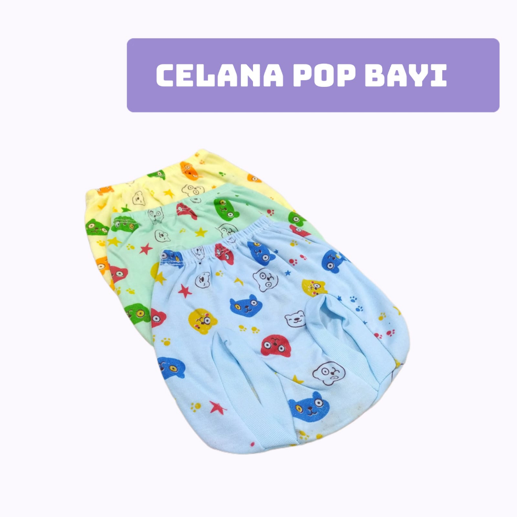 |1PCS|Celana Pop Bayi Print Dasar Warna || Celana Kacamata Bayi  Print