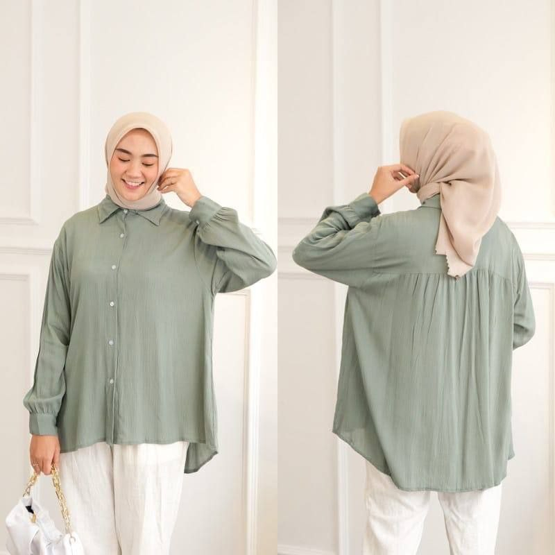 Kemeja Oversize wanita Top Rayon premium / Atasan Wanita Lengan Panjang / Starla Shirt kemeja/ kemeja polos wanita