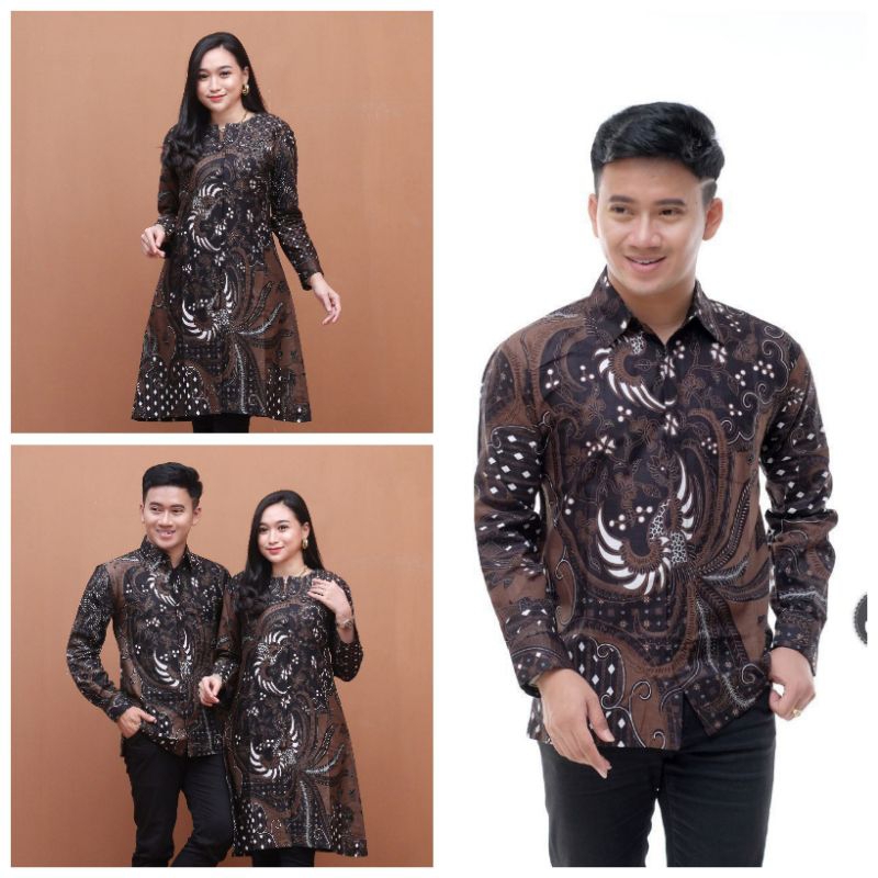 Batik Tunik Couple Modern Set Pakaian Couple Kemeja Batik Pria Batik Couple Dress Batik Baju Batik Couple