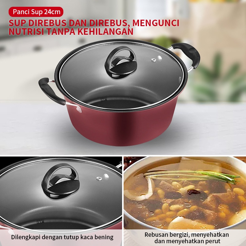 GM Bear Panci Teflon Wajan Set isi 3pcs P0220 / P 0220  Panci Penggorengan Set Murah