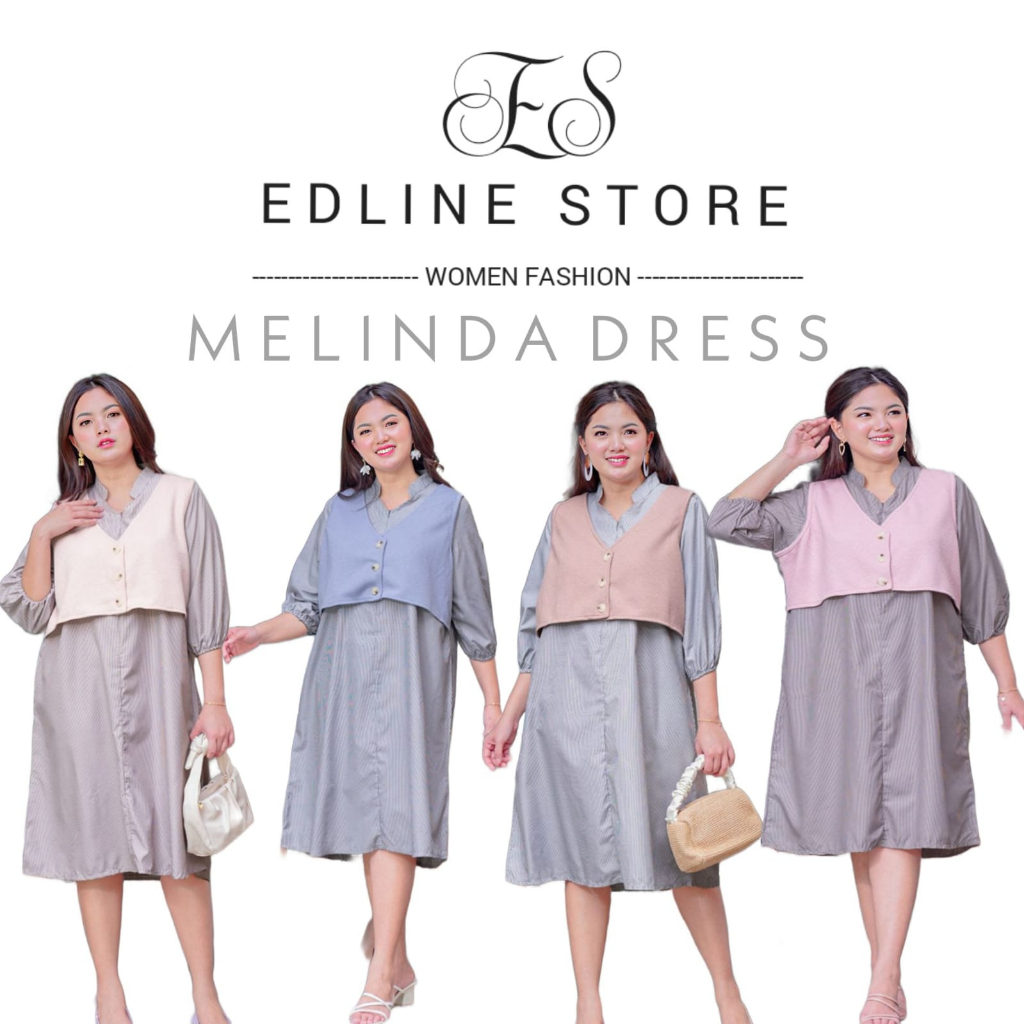 EDLINE STORE Melinda Dress (Busui) Dress Wanita Jumbo Big size XXL By Momelca Isuka fashion