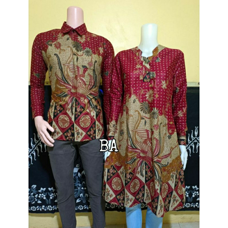 BATIK COUPLE SERAGAM KANTOR TUNIK KEMEJA BATIK KATUN HALUS ADEM