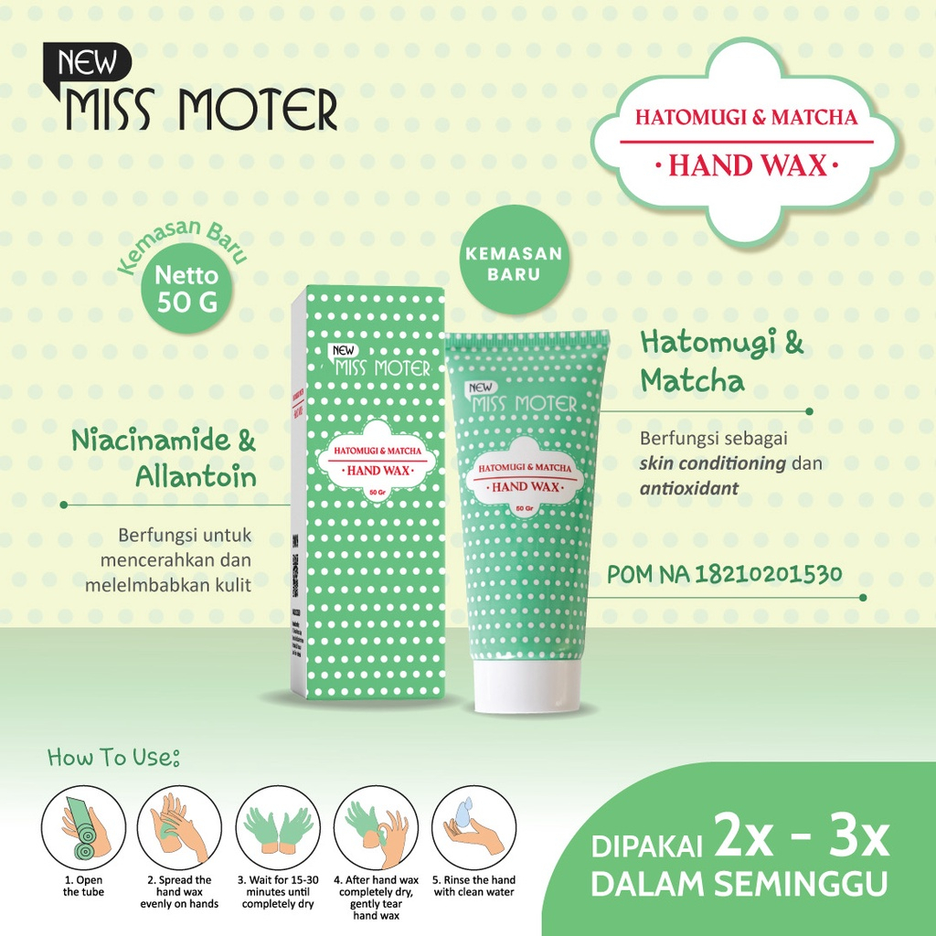 Miss Moter Hand Wax Peel Off Masker Tangan Pemutih Badan Miss Moter Matcha by SYB | Pemutih Lutut Hitam