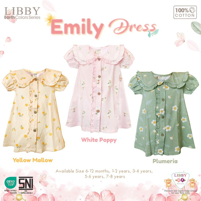 Libby EMILY DRESS Anak Perempuan / Baju Dress Anak Perempuan