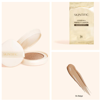 SKINTIFIC Air Cushion - REFILL - High Coverage Poreless &amp; Flawless Foundation 24H Long-lasting SPF35 PA++++